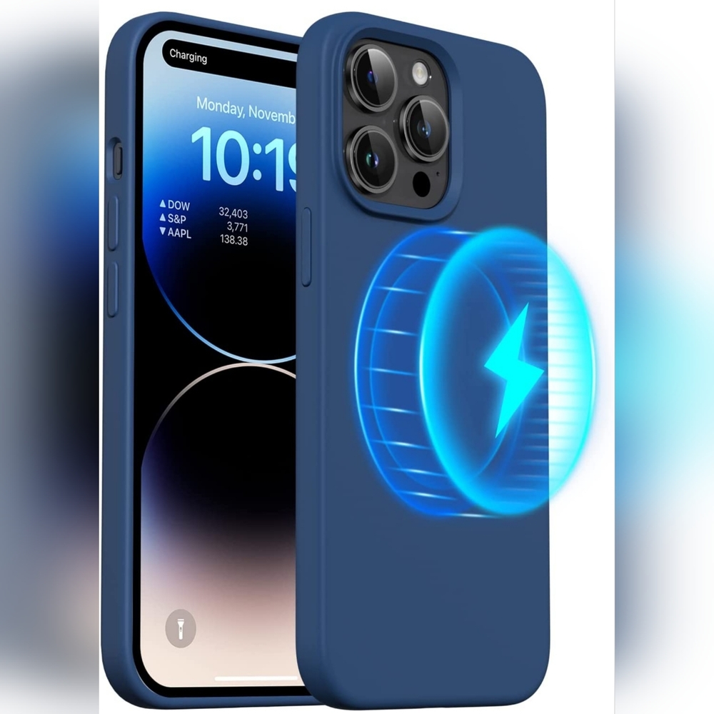 ORNARTO Magnetic Case for iPhone 14 Pro Case Screen Protector Blue New